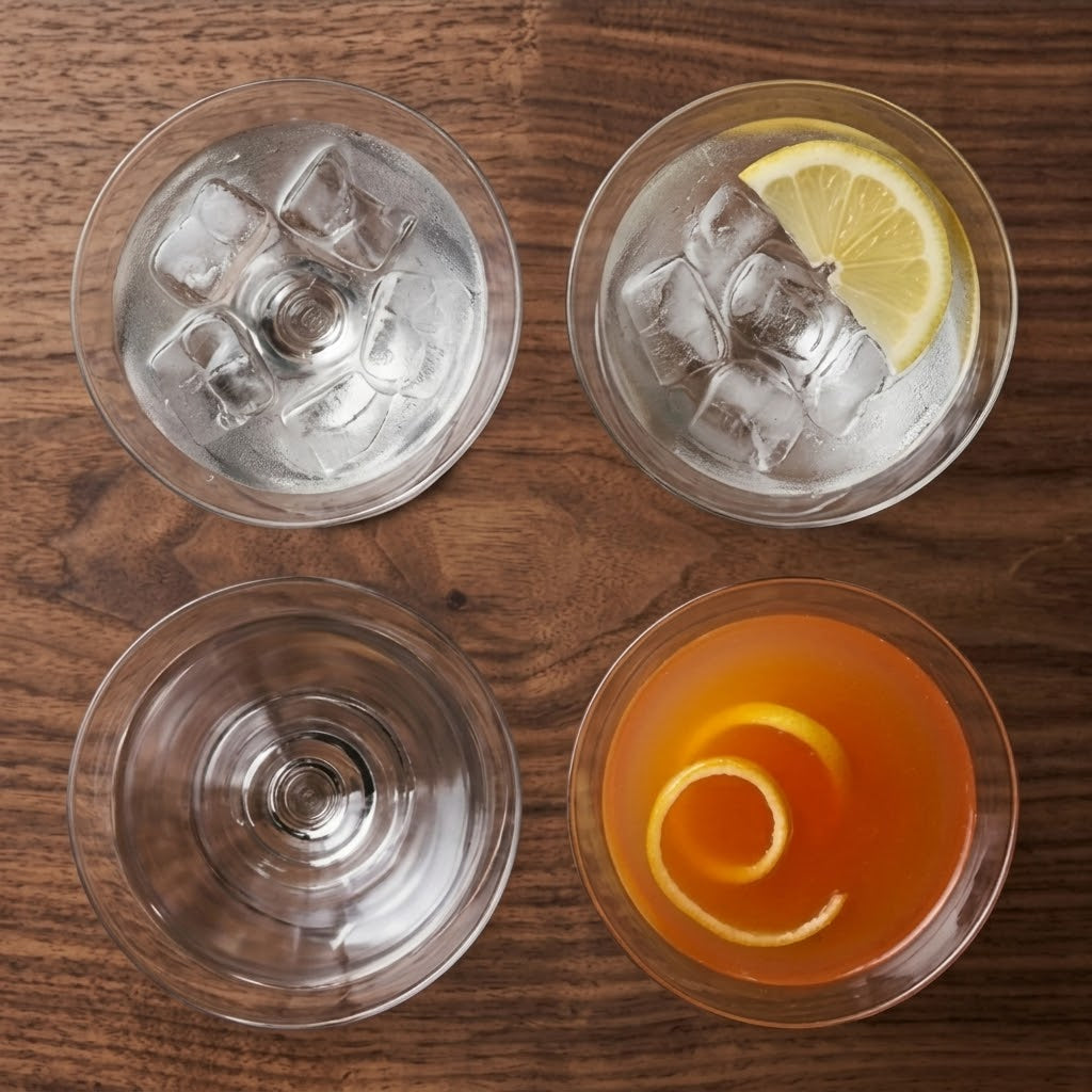Classic Clear Tall Stem Martini Glass Set (Set of 4)
