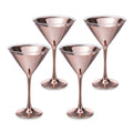 Luminous Metallic Rose Gold Martini Glass Set (Set of 4)