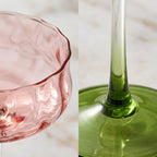Two-Tone Scalloped Edge Glass Coupe Set (Set of 4)