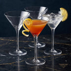 Classic Clear Tall Stem Martini Glass Set (Set of 4)