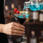Modern Two-Tone Matte Black Martini Glass Set (Set of 4)