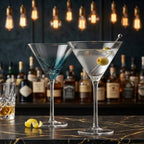 Ocean Ombre Crackle Base Martini Glass Set (Set of 2)