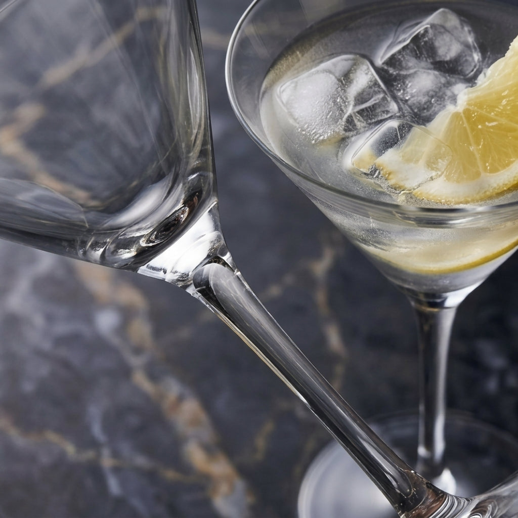 Classic Clear Tall Stem Martini Glass Set (Set of 4)