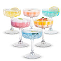 Clear Scalloped Petal Glass Coupe Set (Set of 6)