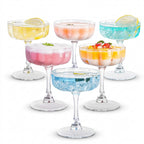 Clear Scalloped Petal Glass Coupe Set (Set of 6)
