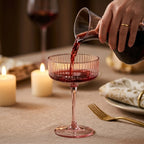 Soft Rose Fluted Glass Coupe Set (Set of 6)
