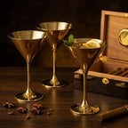 Radiant Metallic Gold Martini Glass Set (Set of 4)