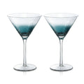 Ocean Ombre Crackle Base Martini Glass Set (Set of 2)