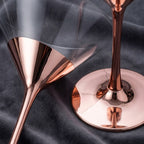 Modern Diagonal Rose Gold Martini Glass Set (Set of 2)