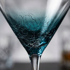 Ocean Ombre Crackle Base Martini Glass Set (Set of 2)