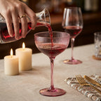 Modern Jewel-Tone Tall Stem Martini Glass Set (Set of 4)